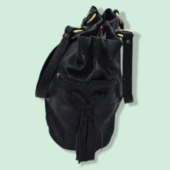 Vintage Sigrid Olsen Leather Reptile Embossed Shoulder Satchel Bag Purse - Picture 3 of 13